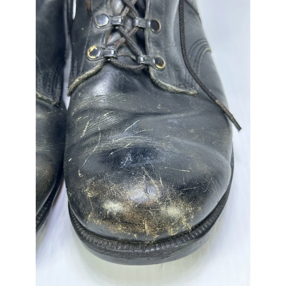 Vintage RO Search Military Boots Mens 11.5 M Black Leather Jump Combat USA 5-85